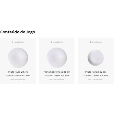 Jogo De Pratos Tramontina Grid Em Porcelana Decorada 12 Peças - 96589031