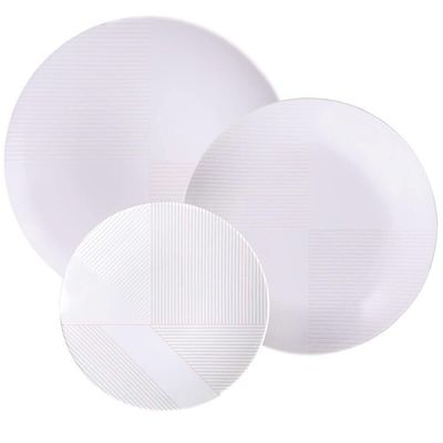 Jogo De Pratos Tramontina Grid Em Porcelana Decorada 12 Peças - 96589031