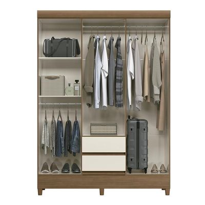 Guarda Roupa Casal Fit 6 Portas E 2 Gavetas Jequitibá-off White - Santos Andirá Jequitibá-off White