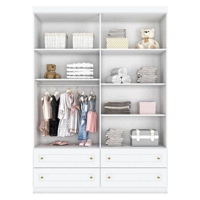 Quarto De Bebê Americano 4 Portas Com Berço Danny Branco Acetinado Reller - Henn.