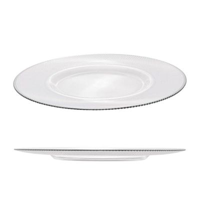 Jogo 10 Prato Raso De Vidro Gema Plus Transparente 25cm Class Home