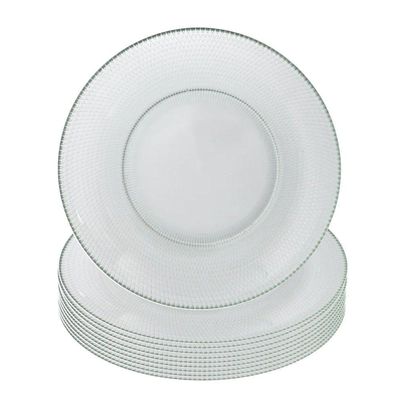 Jogo 10 Prato Raso De Vidro Gema Plus Transparente 25cm Class Home