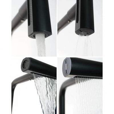 Torneira Cozinha Mesa 4 Jatos Bica Giratória Gourmet Luxo Preto Fosco