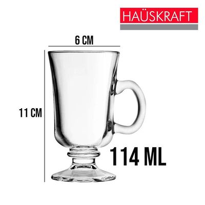 Xícara Para Cappuccino E Café Caneca Irish Irlandesa Vidro Transparente 114ml Haüskraft