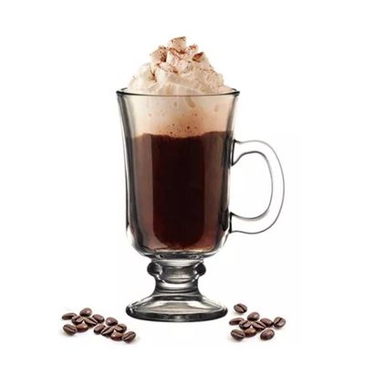 Xícara Para Cappuccino E Café Caneca Irish Irlandesa Vidro Transparente 114ml Haüskraft