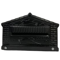 Caixa De Correios Pombinho Preta De Grade Grande 20x25x12cm Preto