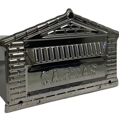 Caixa De Correios Tijolinho Toda Em Inox Grande 20x25x12cm Cromado