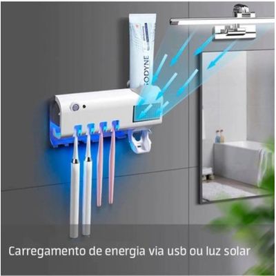 Suporte Dispenser Pasta Dente Esterelizador UV