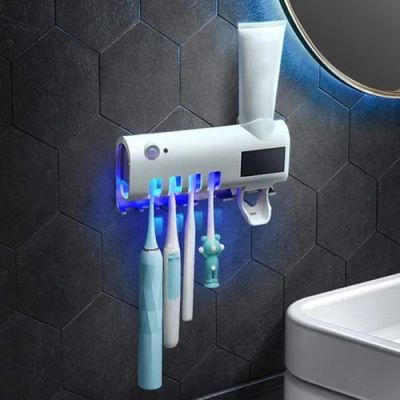Suporte Dispenser Pasta Dente Esterelizador UV