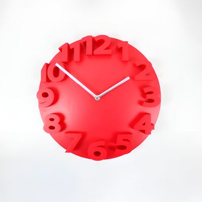 Relógio de Parede 3D 30cm Vermelho