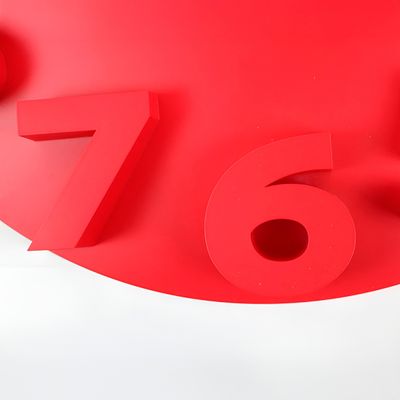 Relógio de Parede 3D 30cm Vermelho