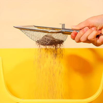 Pá Peneira Higiênica Limpeza Caixa de Areia Aço