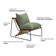 Poltrona Decorativa Turim Base Aço Preto Recouro Camel Poliéster Verde - Nexta Casa