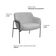 Poltrona Decorativa Jade Base Aço Preto Bouclé Cinza Claro - Nexta Casa