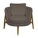 Poltrona Decorativa Austin Base Madeira Bouclé Marrom - Nexta Casa
