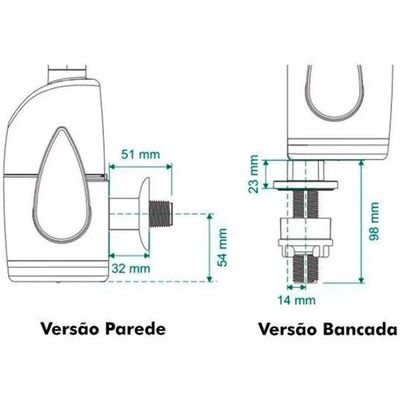 Torneira Elétrica Prima Branca Touch Para Mesa Ou Parede 5500w 220V
