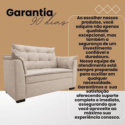 Sofá Namoradeira 3 Lugares Moderno Sala Recepção Confortável Luxo Linho linho Bege