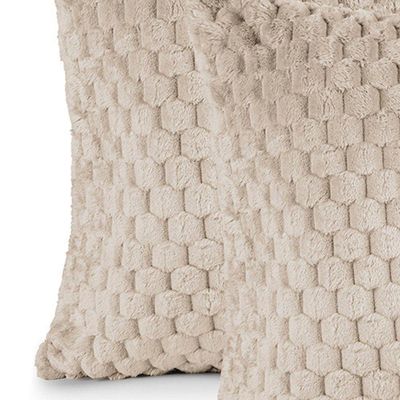 Kit 02 Capas De Almofadas Marshmallow 45cm X 45cm 100% Poliéster - Baunilha
