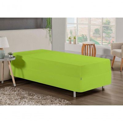 Jogo De Cama Solteiro Nobre 2 Peças Luva De Box 55cm De Altura Malha 100% Algodão - Pistache