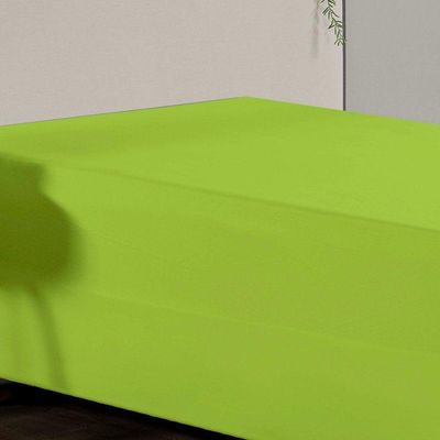 Jogo De Cama Solteiro Nobre 2 Peças Luva De Box 55cm De Altura Malha 100% Algodão - Pistache