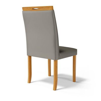 Kit Com 2 Cadeiras Aurora Madeira Maciça Estofadas Para Mesa De Jantar Veludo Chumbo 109
