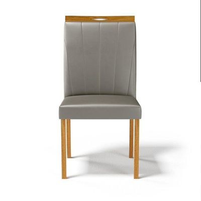 Kit Com 2 Cadeiras Aurora Madeira Maciça Estofadas Para Mesa De Jantar Veludo Chumbo 109