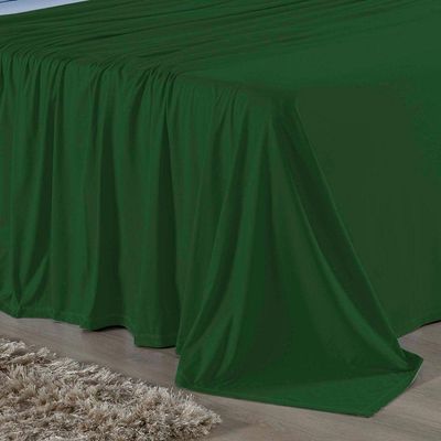 Jogo De Cama King Nobre 4 Peças Lençol Com Elástico De 30cm De Altura Malha 100% Algodão - Verde-bandeira / Azul-bebê