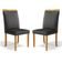 Kit Com 2 Cadeiras Maiara Madeira Maciça Estofadas Para Mesa De Jantar Courino Preto 503
