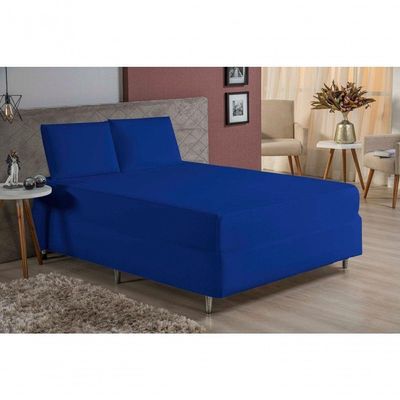 Jogo De Cama Queen Nobre 3 Peças Luva De Box 55cm De Altura Malha 100% Algodão - Royal