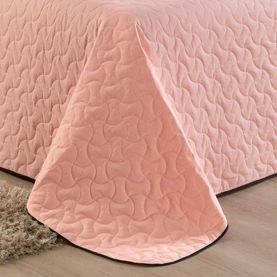 Cobre Leito Queen 3 Peças Bella Malha 100% Algodão - Rosa Decor