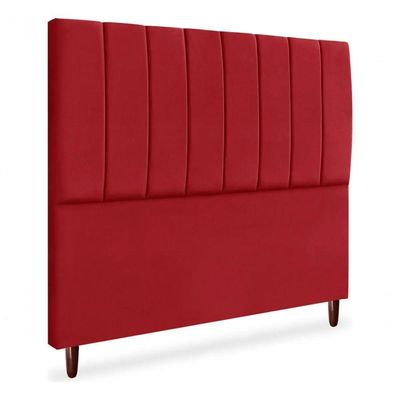 Cabeceira De Cama Box Carla Casal 140 Cm Suede Vermelho Do Lar Móveis E Decoração