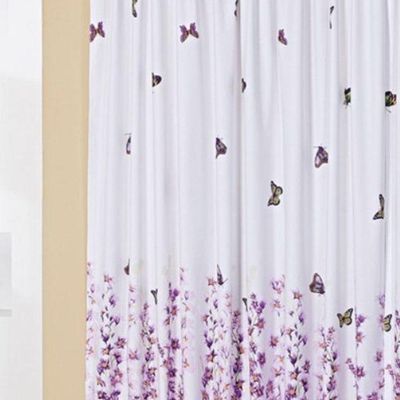 Cortina Craft Percal 200 Fios Para Varão Simples 2,00m X 1,80m 100% Algodão - Borboletas