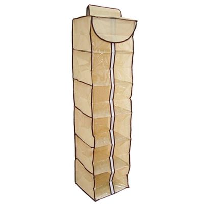 Organizador Sapateira Dobravel Anti Poeira Grande Flexivel Com Ziper Vertical 6 Divisorias