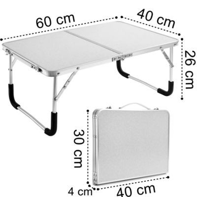 Mesa Notebook Vira Maleta Suporte Estudo Laptop Dobravel De Aluminio Com Tampo Mdf Cama Camping Sofa Portatil