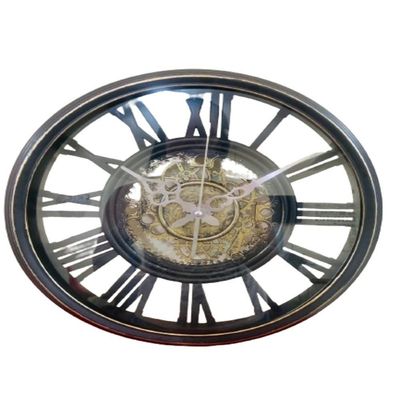 Relógio Decorativo Industrial Rústico 30cm Estilo Madeira Romanos