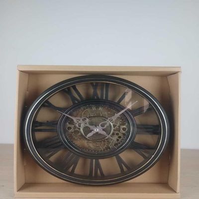 Relógio Decorativo Industrial Rústico 30cm Estilo Madeira Romanos