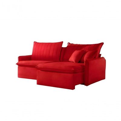 Sofá Madri Cama Retrátil E Reclinável 200cm - Vermelho