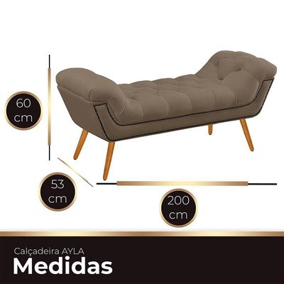 Recamier Estofada Casal King Size Ayla Veludo Capuccino