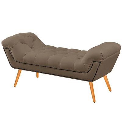 Recamier Estofada Casal King Size Ayla Veludo Capuccino