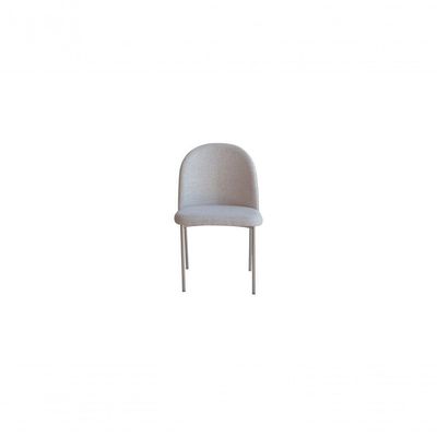 Kit 4 Cadeira Jantar Cecilia Metal Champagne Reforçada Linho Base Dourada-linho Bege