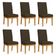 Kit 6 Cadeiras De Jantar Solana Suede Base De Madeira - Pallazio Cor Marrom