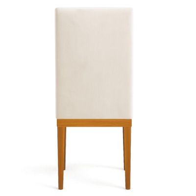 Kit 4 Cadeiras De Jantar Solana Suede Base De Madeira - Pallazio Cor Bege