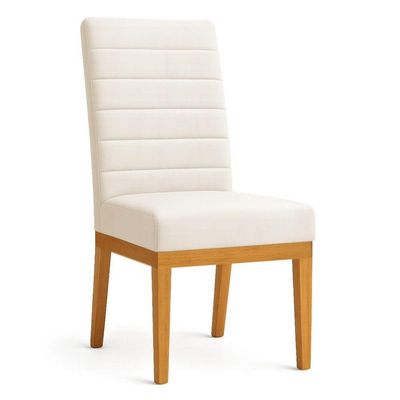 Kit 4 Cadeiras De Jantar Solana Suede Base De Madeira - Pallazio Cor Bege
