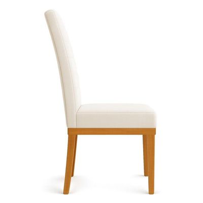 Kit 4 Cadeiras De Jantar Solana Suede Base De Madeira - Pallazio Cor Bege