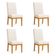 Kit 4 Cadeiras De Jantar Solana Suede Base De Madeira - Pallazio Cor Bege