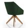 Kit 4 Poltronas Giratórias Alana Suede Verde Base De Madeira - Pallazio