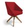 Kit 8 Poltronas Giratórias Alana Suede Base De Madeira - Pallazio Cor Vermelho