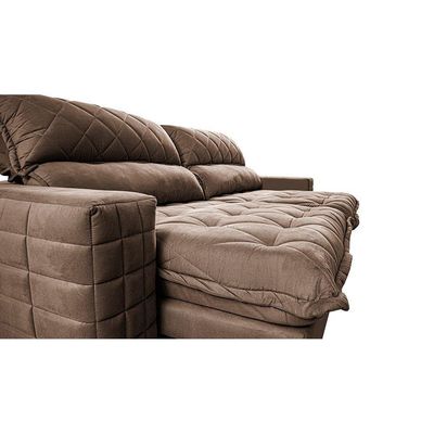Sofá Retrátil E Reclinável 2,95m Molas Ensacadas Cama Inbox Elegance Com Thermogel Velusoft Castor