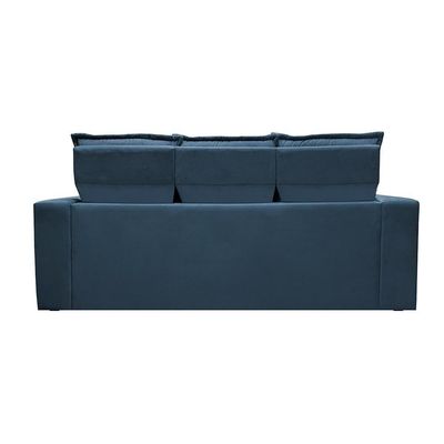 Sofá 3 Lugares Retrátil E Reclinável Cama Inbox Slim 2,00m Velusoft Azul