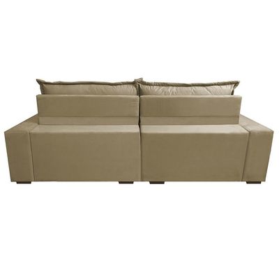 Sofá Retrátil E Reclinável 2,32m Com Molas Ensacadas Cama Inbox Supreme Tecido Suede Velusoft Bege